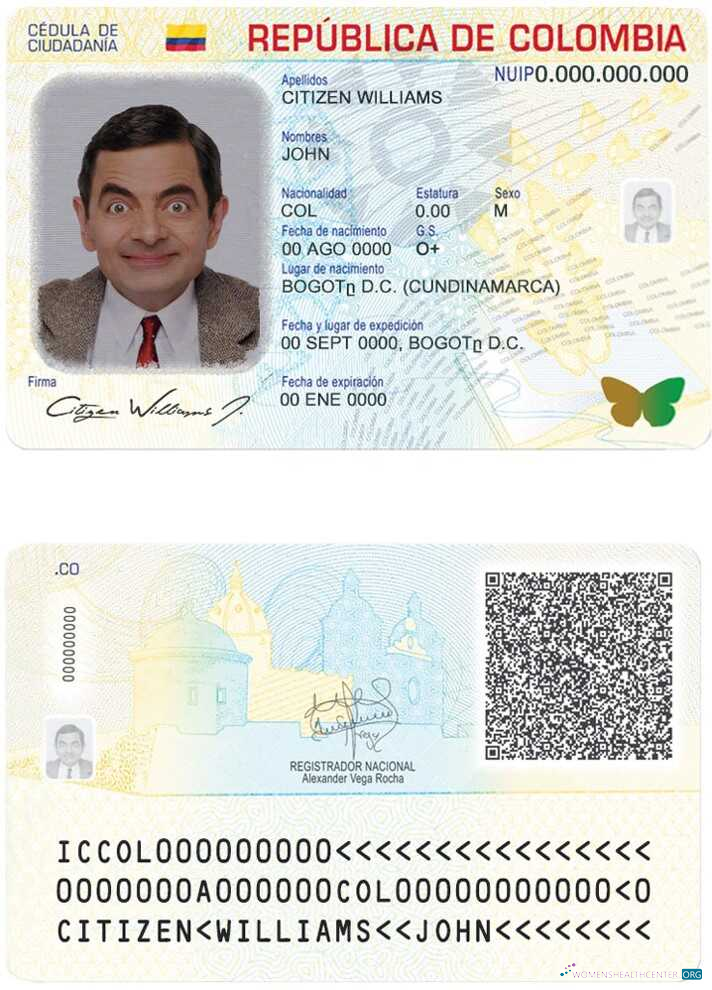 Download Colombia ID (2020 – present) Photoshop template